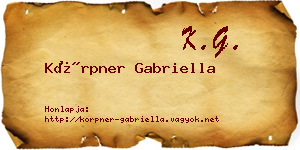 Körpner Gabriella névjegykártya